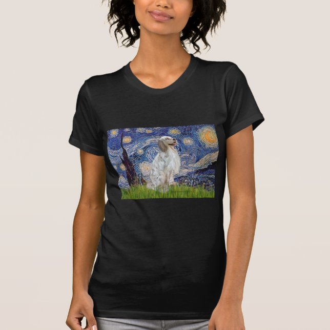 T-shirt Inglês Setter 1 - Starry Night (Frente)