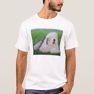 T-shirt inglês velho do Sheepdog por Sharon Nummer