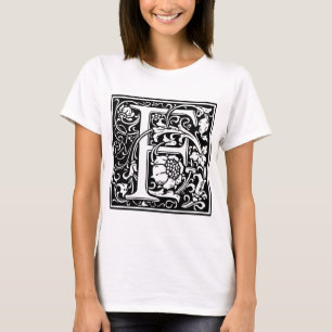 T-shirt Inicial decorativa "F" da letra