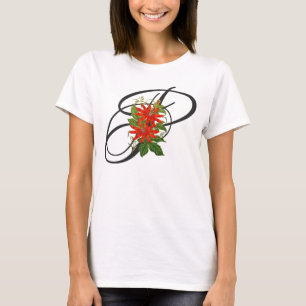 T-Shirt Inicial P, Vintage Passion Flower