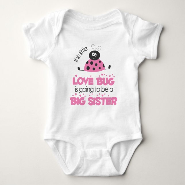 T-shirt Inseto de Amor Rosa Irmã Grande (Frente)