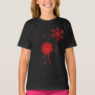 T-shirt Inseto de Flor Mau vermelho 3/4 Capas