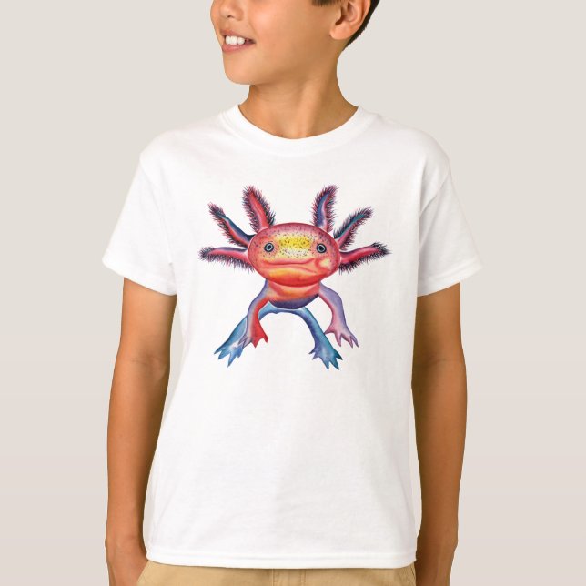 T-shirt insolente do design do Axolotl (Frente)