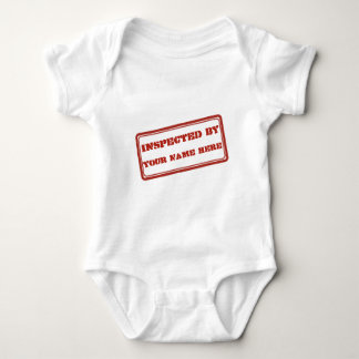 T-shirt Inspecionado Por Carimbo De Borracha Vermelha Pers