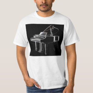 T-shirt Instrumento clássico musical do piano de cauda