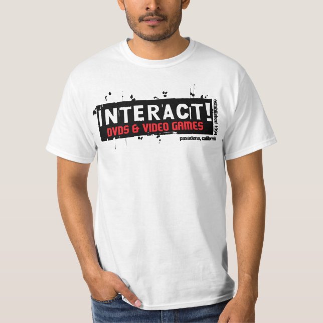 T-shirt Interativo! Branco $12,95 do valor (Frente)