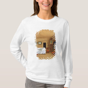 T-shirt Interior com uma mulher assentada