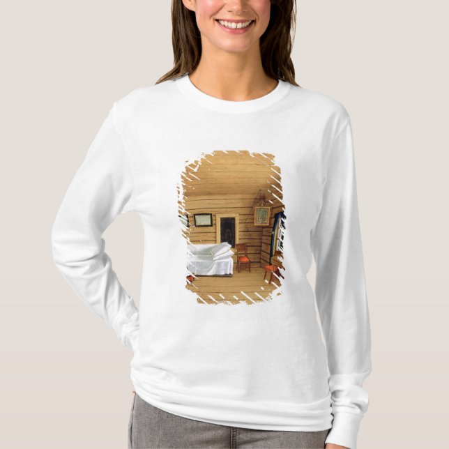 T-shirt Interior com uma mulher assentada (Frente)