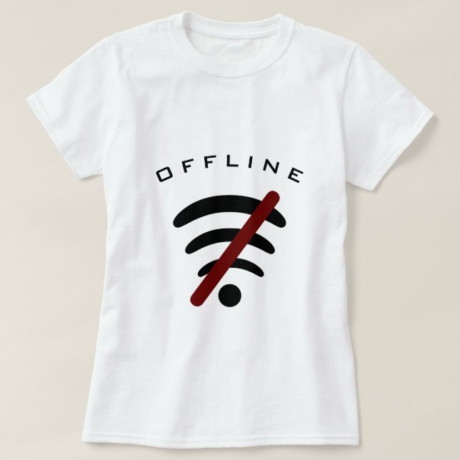 T-Shirt Internet Engraçado Offline - Texto Persona (Frente do Design)