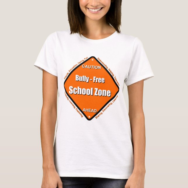 T-shirt Intimidação - zona da escola livre (Frente)