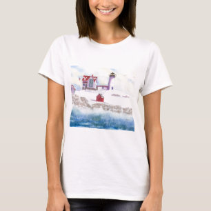 T-shirt Inverno em Nubble LIghthouse no Maine