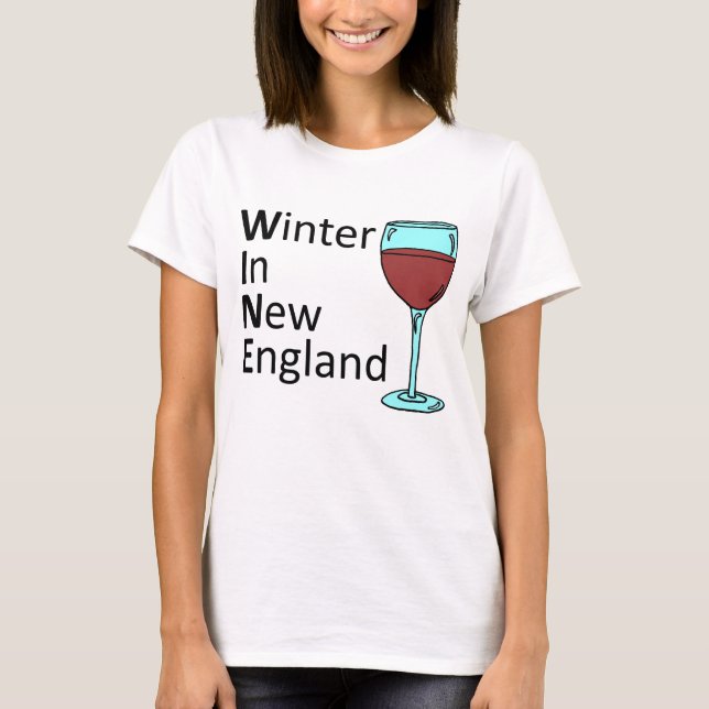 T-shirt Inverno No Vinho De Nova Inglaterra (Frente)