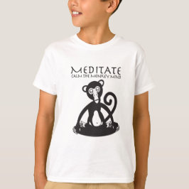 T-shirt Ioga meditating do macaco