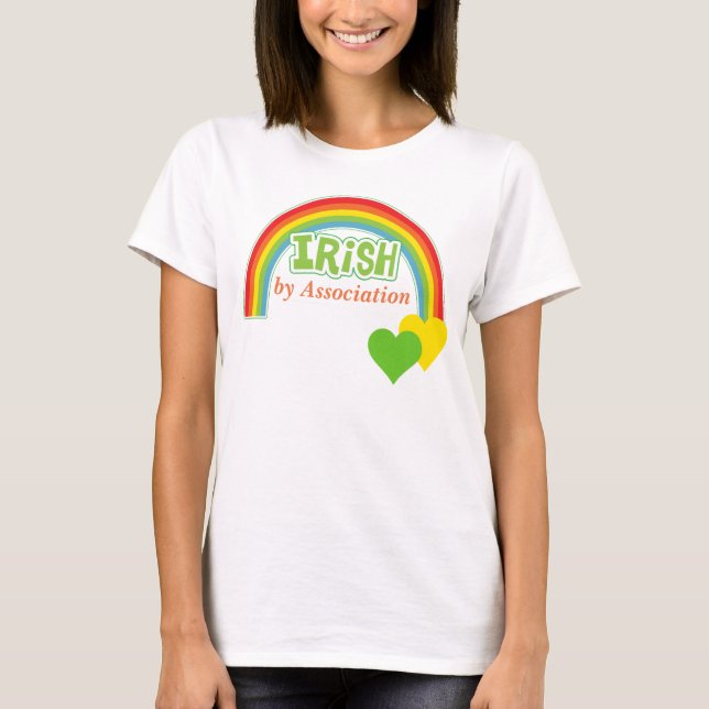 T-shirt Irish By Association Rainbow Heart (Frente)