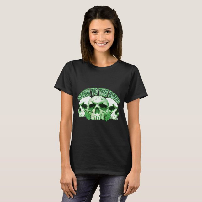 T-shirt Irlandês ao crânio ósseo (Frente Completa)