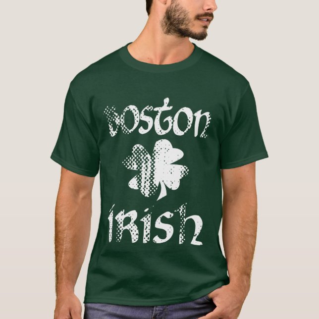 T-shirt Irlandês de Boston do vintage (Frente)