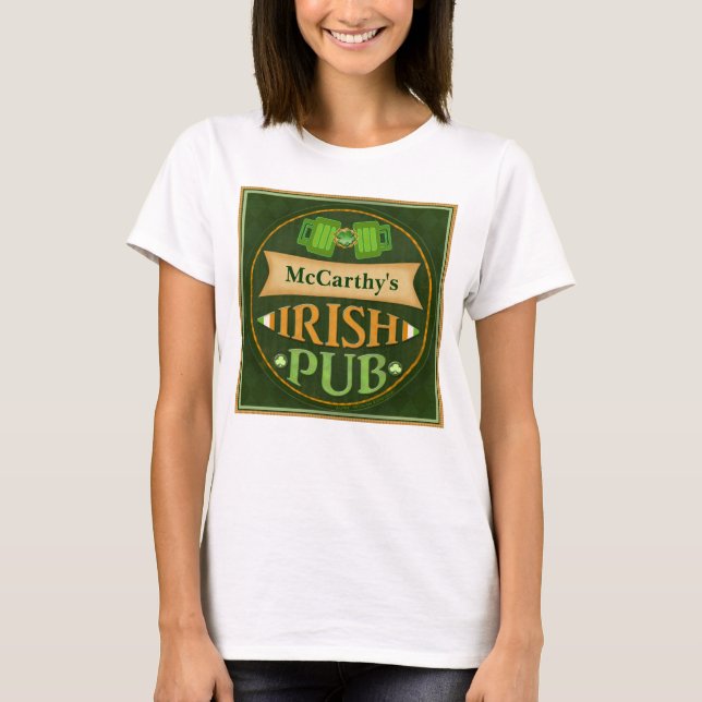 T-shirt irlandês do bar do dia de St Patrick (Frente)