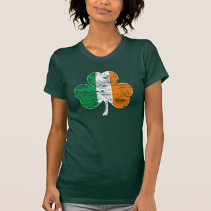 T-shirt irlandês do trevo da bandeira (afligido)