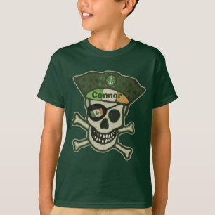 T-shirt irlandês feito sob encomenda do pirata do