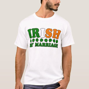 T-shirt Irlandês pela bandeira do casamento
