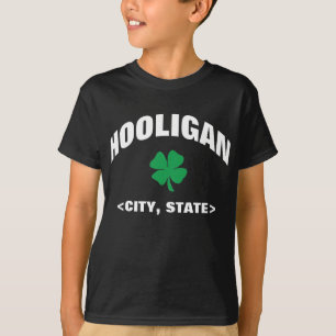 T-shirt irlandês personalizado miúdos do preto d