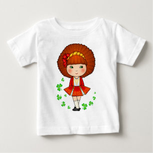 T-shirt Irlandesa de vestido vermelho com camarões