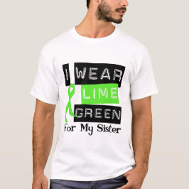 T-shirt Irmã da fita do verde limão do linfoma