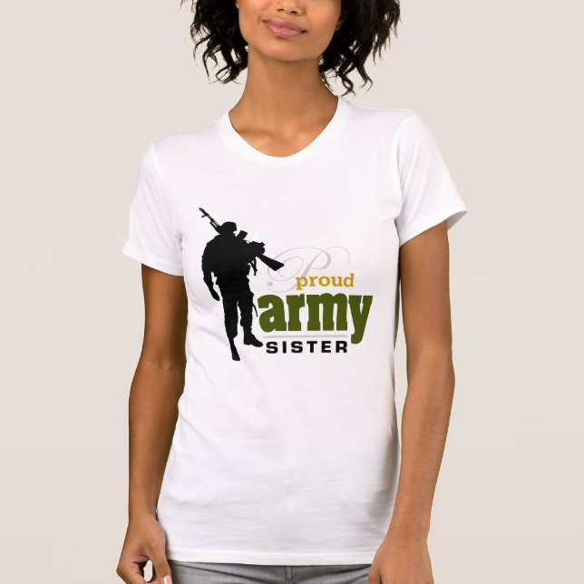T-shirt Irmã orgulhosa do exército (Frente)