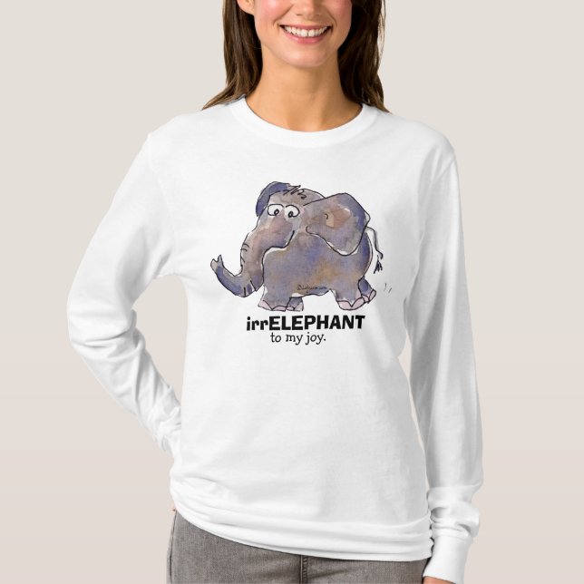 T-shirt irr ELEPHANT para a minha alegria 2 cartoons T Shi (Frente)