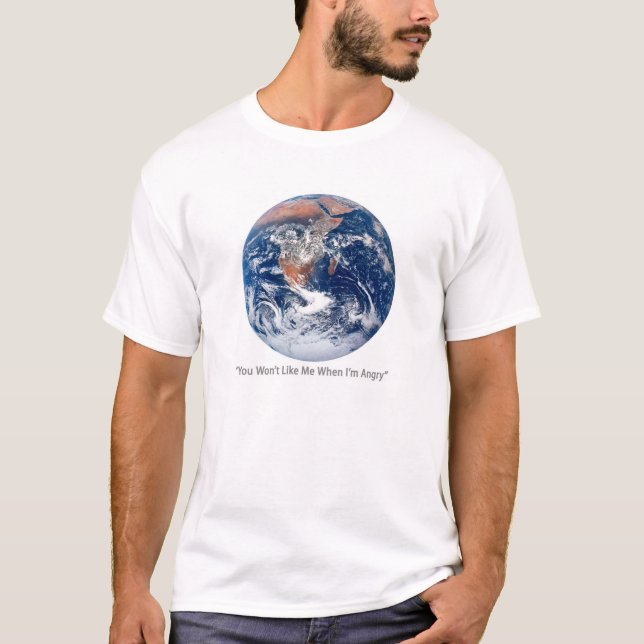 T-shirt irritado da terra (Frente)