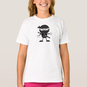 T-shirt irritado das meninas do guerreiro de Ninja