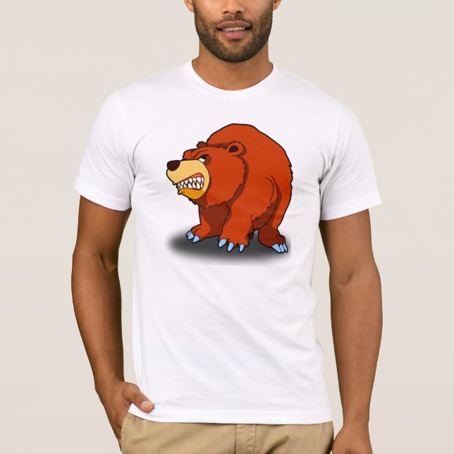 T-shirt irritado do urso (Frente)