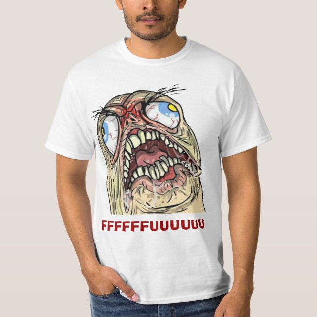 T-shirt irritados da cara da raiva do meme do (Frente)