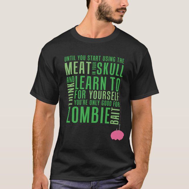T-shirt Isca do zombi (carne escura) (Frente)