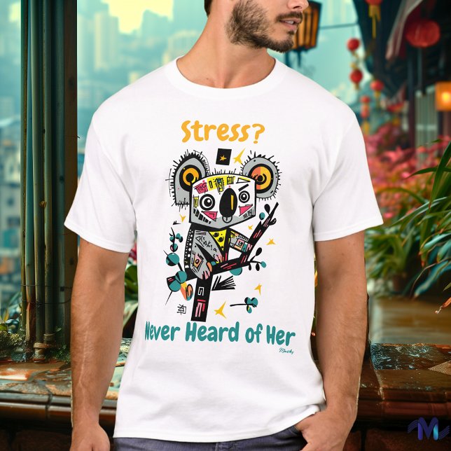 T-Shirt Isento De Estresse Koala abstrato Vibrante (Criador carregado)