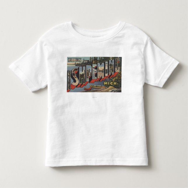 T-shirt Ishpeming, Michigan - grandes cenas da letra (Frente)