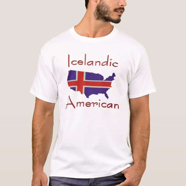T-shirt islandês do mapa de American/USA (Frente)
