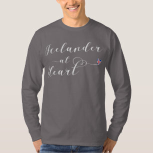 T-shirt Islandês na Heart Camiseta, Islândia