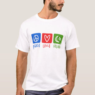 T-shirt Islão do amor da paz (hor)