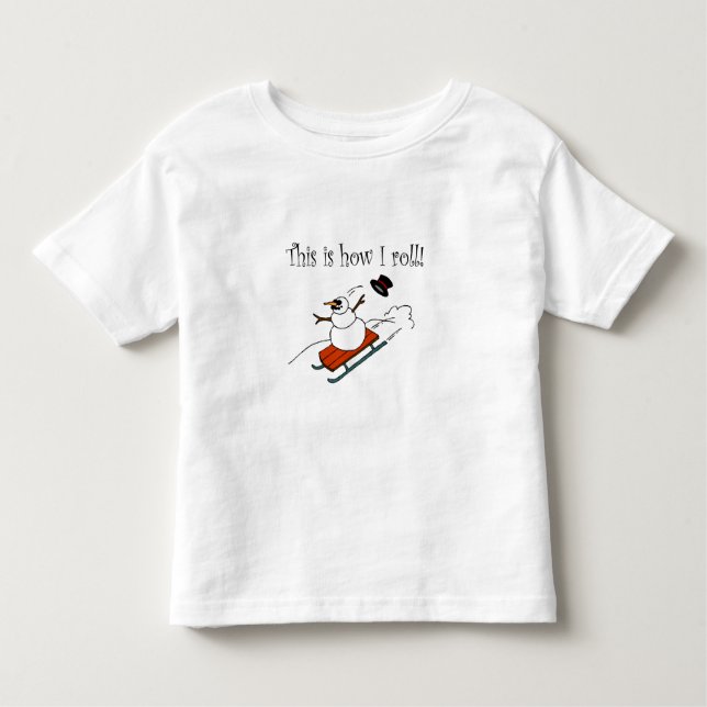 T-shirt Isto é como eu rolo o boneco de neve (Frente)
