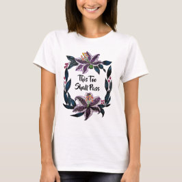 T-shirt "Isto Também Deve Passar" Aquarela Lily Wreath