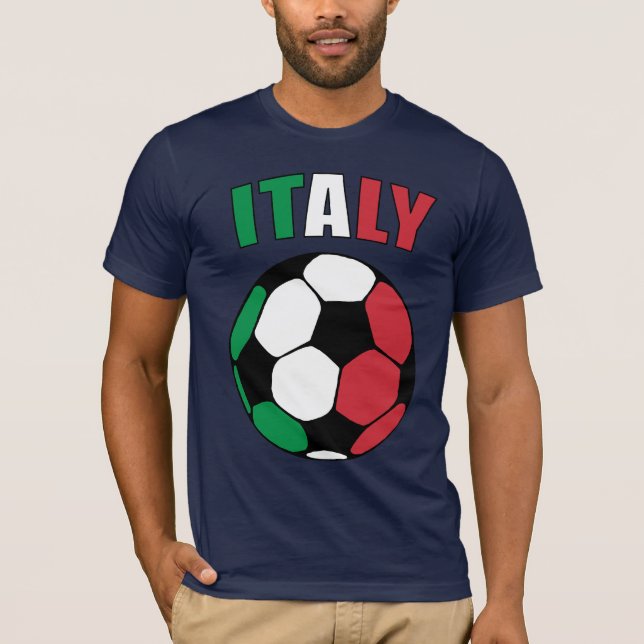 T-shirt Italia Footy (escuro) (Frente)