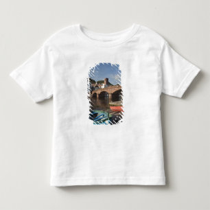 T-shirt Itália, Sardenha, Bosa. Vista da cidade ao longo d