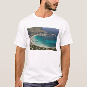 T-shirt Itália, Sicília, Mondello, Vista da praia a partir