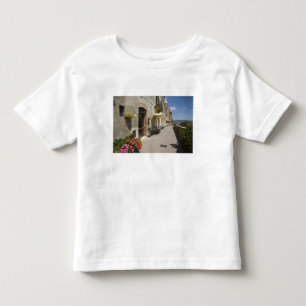 T-shirt Itália, Toscana, Pienza. Passagem exterior em redo