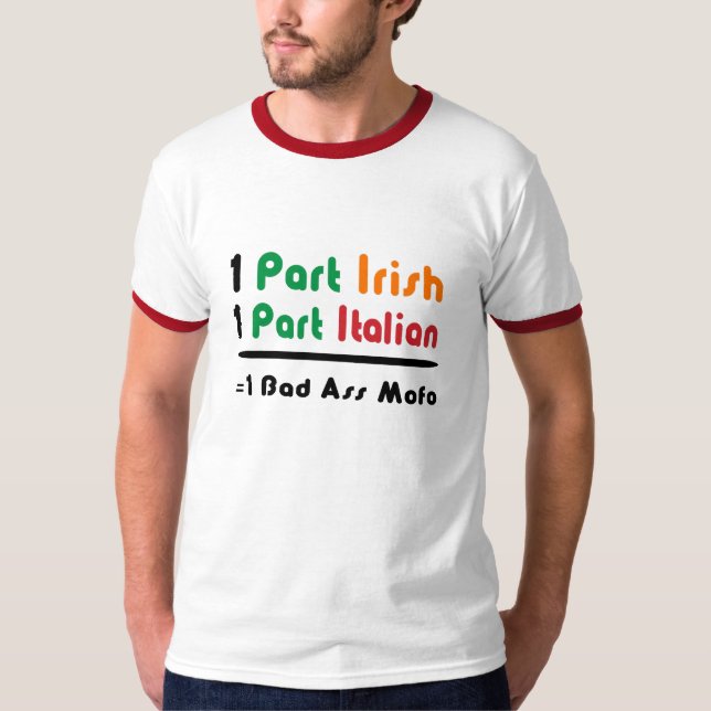 T-shirt italiano dos homens da peça irlandesa (Frente)