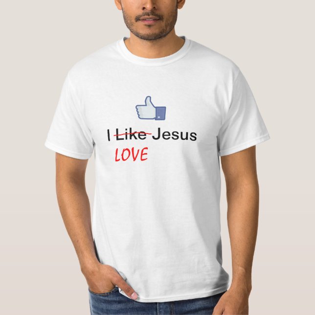 T-shirt J Like (LOVE jesus -) Facebook (Frente)