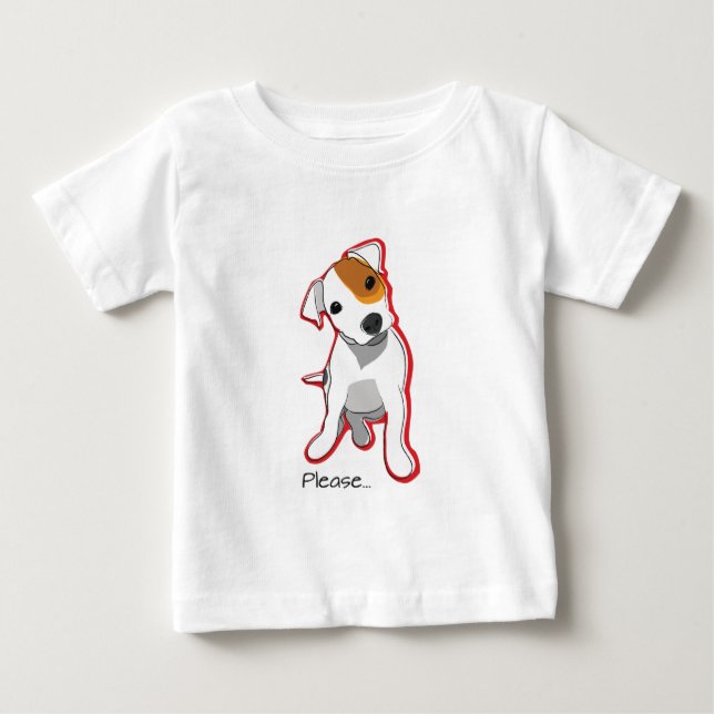 T-shirt Jack doce Russell Puppie "por favor " (Frente)