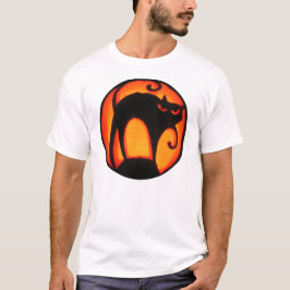 T-shirt Jack-O-Lanterna assustador do gato do Dia das
