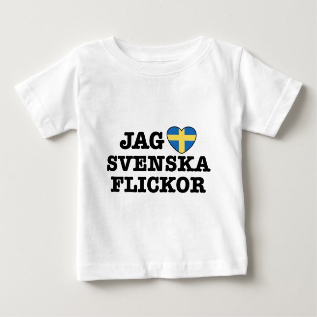 T-shirt Jag Svenska Flickor (Frente)